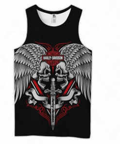 Harley Davidson Tank Top Design 3D Full Printed Sizes S - 5XL - NMTM347C