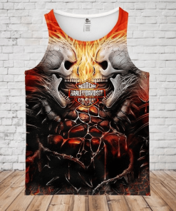 Harley Davidson Tank Top Design 3D Full Printed Sizes S - 5XL - NAKA03Q
