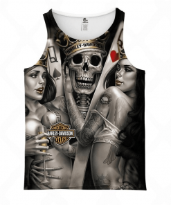 Harley Davidson Tank Top Design 3D Full Printed Sizes S - 5XL - TLEA201H