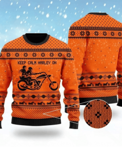 Harley Davidson Keep Calm Harley On Christmas Sweater Design 3D Full Printed Sizes S - 5XL Perfect Gift- NABQ228