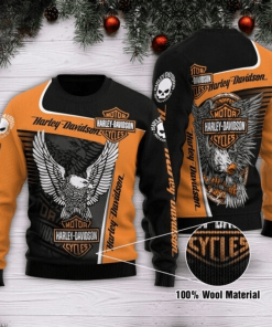 Harley Davidson Christmas Sweater Design 3D Full Printed Sizes S - 5XL Perfect Gift- NABQ210