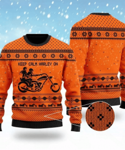Harley Davidson Keep Calm Harley On Christmas Sweater Design 3D Full Printed Sizes S - 5XL - NABQ228