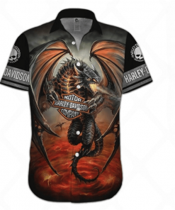 Harley Davidson Button Shirt Design 3D Full Printed Sizes S - 5XL NMQI23C