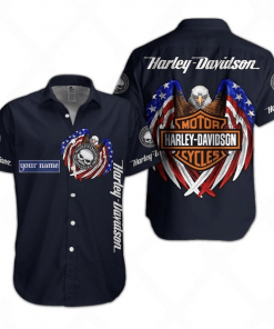 Harley Davidson Custom Name Button Shirt Design 3D Full Printed Sizes S - 5XL NMQI26C