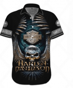 Harley Davidson Button Shirt Design 3D Full Printed Sizes S - 5XL NMQI28E