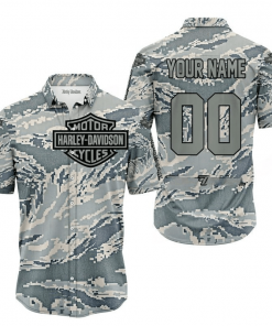 Harley Davidson Custom Name And Number Button Shirt Design 3D Full Printed Sizes S - 5XL NMB061
