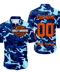 Harley Davidson Custom Name And Number Button Shirt Design 3D Full Printed Sizes S - 5XL NMB077