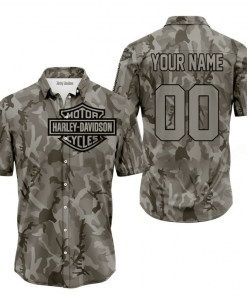 Harley Davidson Custom Name And Number Button Shirt Design 3D Full Printed Sizes S - 5XL NMB064