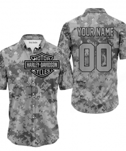 Harley Davidson Custom Name And Number Button Shirt Design 3D Full Printed Sizes S - 5XL NMB063