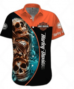 Harley Davidson Button Shirt Design 3D Full Printed Sizes S - 5XL NAKA05D
