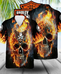 Harley Davidson Hawaii Shirt Design 3D Full Printed Sizes S - 5XL TLYA205