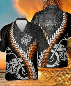 Harley Davidson Hawaii Shirt Design 3D Full Printed Sizes S - 5XL TLYA209