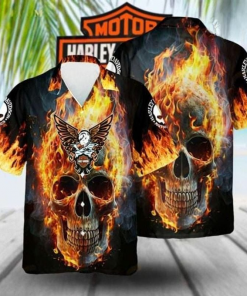 Harley Davidson Hawaii Shirt Design 3D Full Printed Sizes S - 5XL NABB106