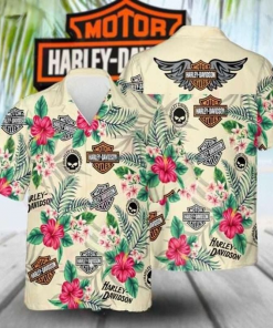 Harley Davidson Hawaii Shirt Design 3D Full Printed Sizes S - 5XL NABB96