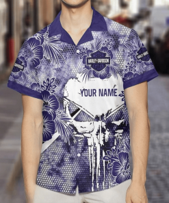 Harley Davidson Custom Name Hawaii Shirt Design 3D Full Printed Sizes S - 5XL NABG38