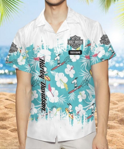 Harley Davidson Custom Name Hawaii Shirt Design 3D Full Printed Sizes S - 5XL NABG35