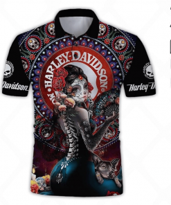 Harley Davidson Polo Design 3D Full Printed Sizes S - 5XL NAKA14S