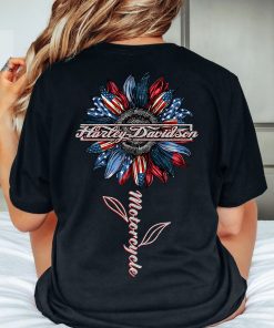 Harley Davidson Sunflower T-shirt, Crew-neck Sweatshirt, Hoodie, Tank Top, V-neck T-shirt Design 2D Full Printed Sizes S - 5XL - NABD171