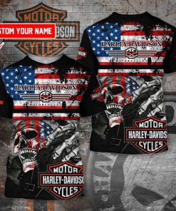 Harley Davidson Custom Name T-shirt Design 3D Full Printed Sizes S - 5XL - NABK373