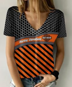 Harley Davidson Motorcycle Women V-neck T-shirt NABS95