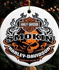 Harley Davidson Motorcycle Ceramic Round Ornament NABE323