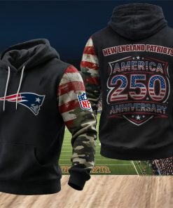 NFL New England Patriots America 250th Anniversary Patriotic Hoodie