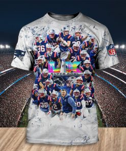 NFL New England Patriots Super Bowl LX Team Stars Collage Football Shirt
