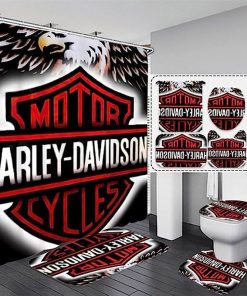 Harley Davidson Motorcycle Bathroom Decor Set Perfect Gift NAIA438