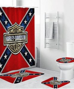 Harley Davidson Motorcycle Bathroom Decor Set Perfect Gift NABB31