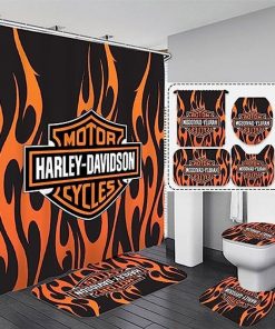 Harley Davidson Motorcycle Bathroom Decor Set Perfect Gift NAIA432