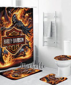 Harley Davidson Motorcycle Bathroom Decor Set NABU266