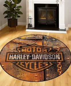 Harley Davidson Motorcycle Round Rug NABU240S