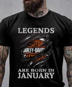 Harley Davidson Motorcycle Legends Are Born In January T-Shirt Design 2D Full Printed Sizes S - 5XL - NABI235