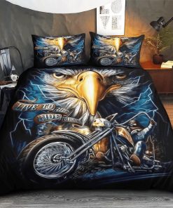 Harley Davidson Bedding Set Cover Design 3D Perfect Gift- NABR248