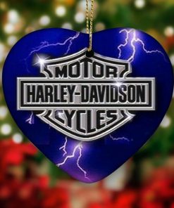 Harley Davidson Motorcycle Ceramic Heart Ornament NABR215