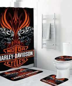 Harley Davidson Motorcycle Bathroom Decor Set Perfect Gift NABB38