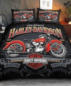 Harley Davidson Bedding Set Cover Design 3D Perfect Gift - NABL270
