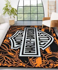 Harley Davidson Motorcycle Rug Home Floor Decor NABT250