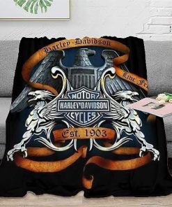 Harley Davidson Motorcycle Blanket Perfect Gift NABC177