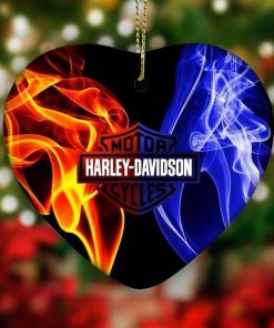 Harley Davidson Motorcycle Ceramic Heart Ornament NABE403
