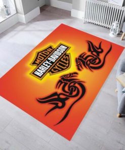 Harley Davidson Motorcycle Rug Home Floor Decor Perfect Gift NAAL14