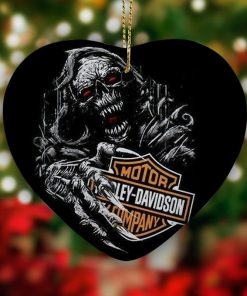 Harley Davidson Motorcycle Ceramic Heart Ornament NABR225