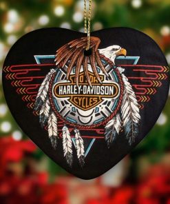 Harley Davidson Motorcycle Ceramic Heart Ornament NABE398