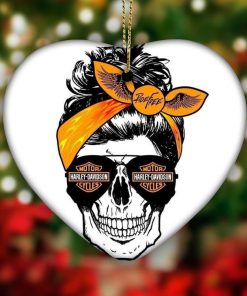 Harley Davidson Motorcycle Ceramic Heart Ornament NABE353