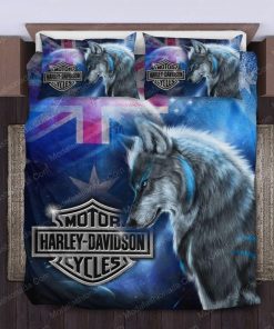 Harley Davidson Wolf Bedding Set Cover Design 3D Perfect Gift- NAAD89