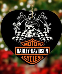 Harley Davidson Motorcycle Ceramic Heart Ornament NABR227