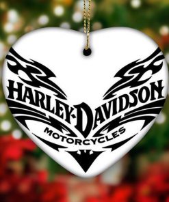 Harley Davidson Motorcycle Ceramic Heart Ornament NABE404