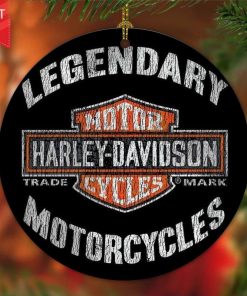 Harley Davidson Motorcycle Ceramic Round Ornament NABR213