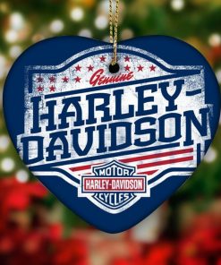 Harley Davidson Motorcycle Ceramic Heart Ornament NABE394