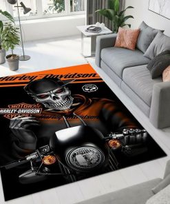 Harley Davidson Motorcycle Rug Home Floor Decor Perfect Gift NABW198